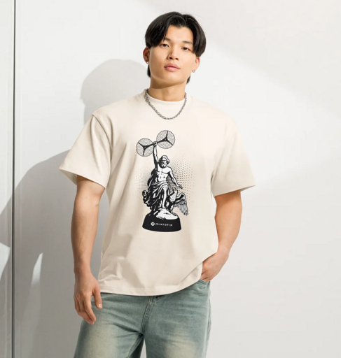 MikroTik merch T-shirt with a Zeus/LHG print.