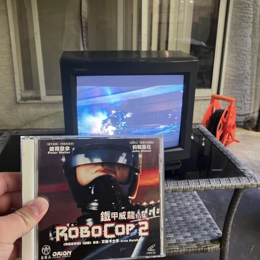 I have RoboCop 2 on VCD. I have a Sony Trinitron CRT. I am unwell.