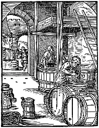 A drawing of an Early Modern German brewery 