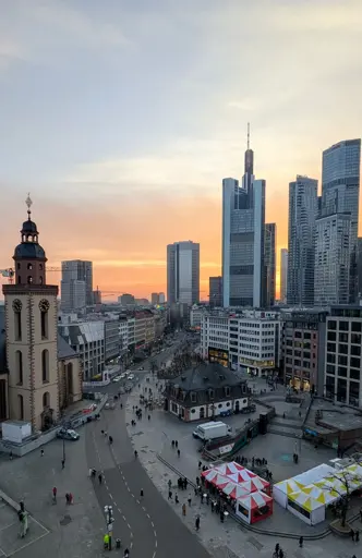 Sunset, seen from Galeria at Hauptwache