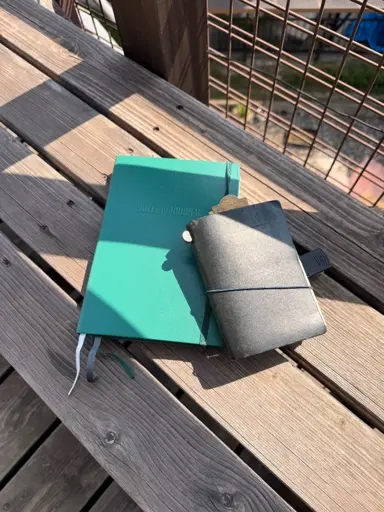 Morning journal on the deck 