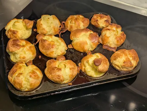 Yorkshire puddings fully cooked in muffin tin