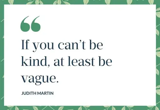Be Vague