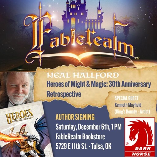 heroes of might and magic retrospective at fablerealm bookstore December 6th at 1pm
