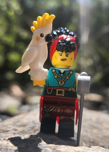 Bethel "Bird Eye" Keats Watch's out with her companion Cap'n Feathersparrow 