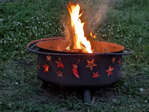fire in a fire pit 