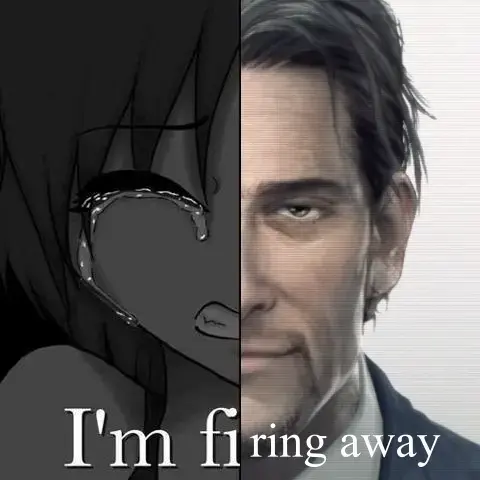 (drawing of crying person on left) I'm fi (picture of Captain Mattias Torres on the right) ring away