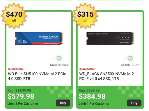 Memory Express trying to claim a 2TB ssd is "$470 off" 